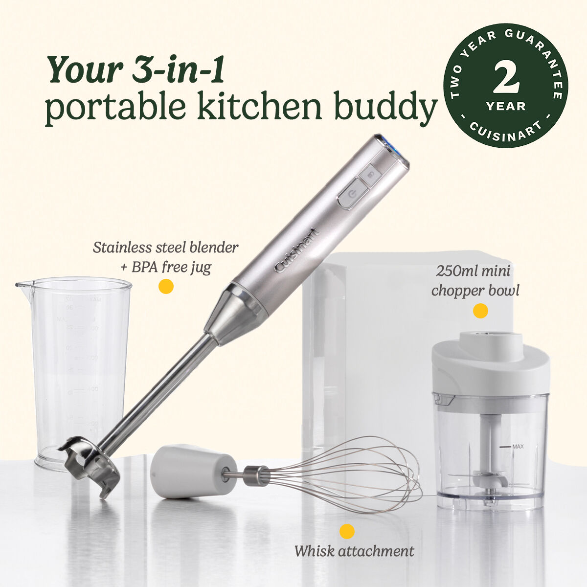 キッチン家電 Cuisinart Cordless Hand Blender Cuisinart CSB-400CD Cordless and Rechargeable SmartStick